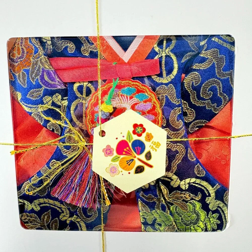 Korean Traditional King‎ & Queen Cloth Hanbok Wine Cover Set NIB